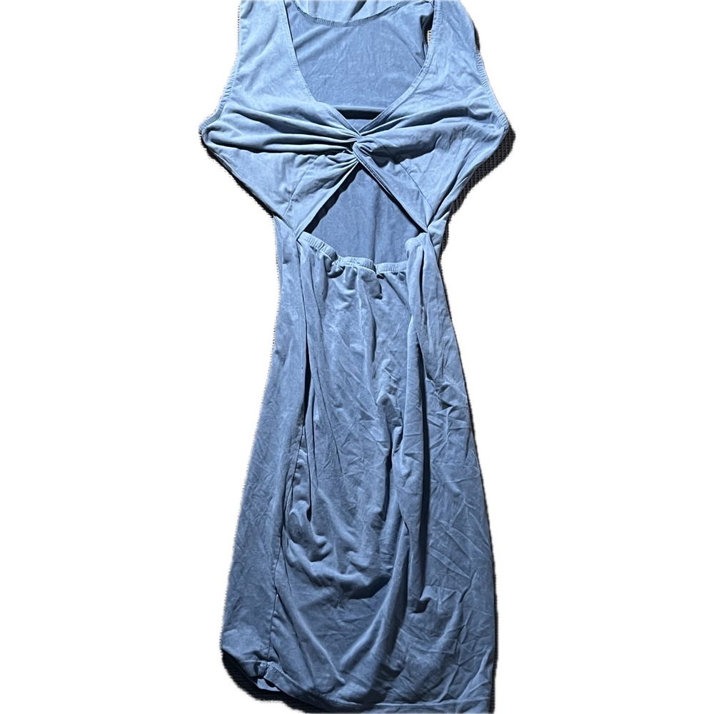 Windsor Womens Twist Front Cutout Bodycon Midi Dress Dusty Blue Small D2237